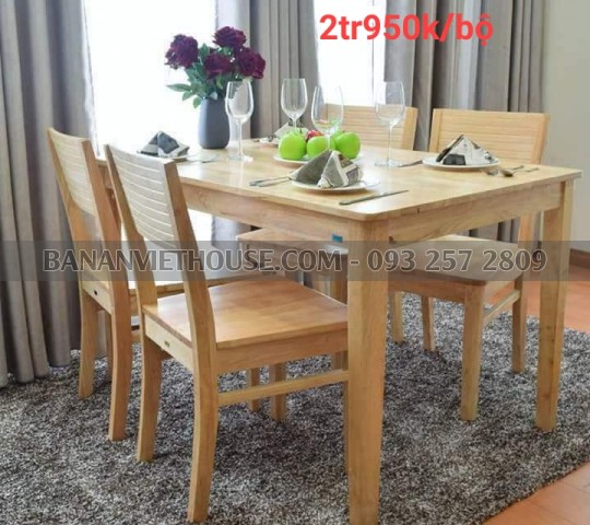 Bộ bàn ăn cherry BA37 - bộ bàn ăn gỗ ghế 6 ghế hiện đại -