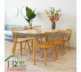 Bộ Bàn ăn Song tiện 6 ghế sang trọng