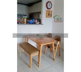 Set Bàn ăn Sunny xuất Hàn ( 1 bàn 1m2 + 2 ghế + 1 bench)
