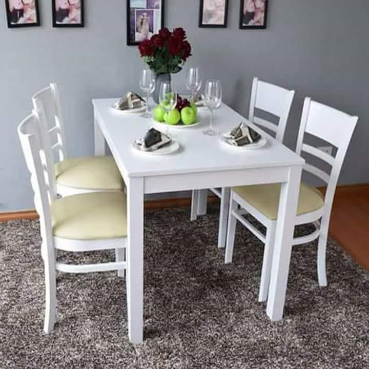 Bàn ăn Cabin màu trắng